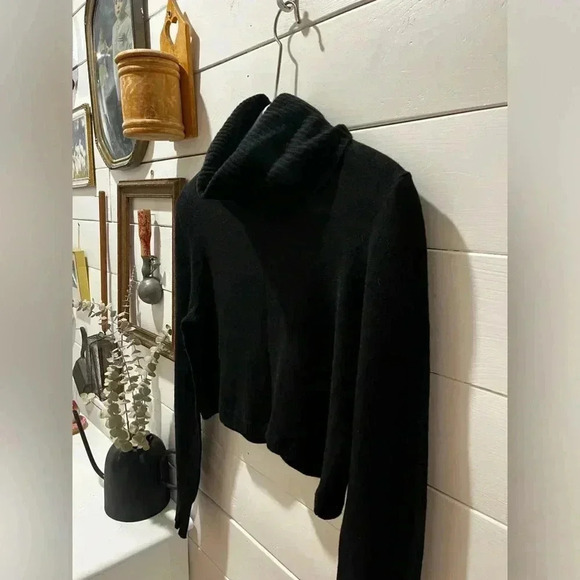 📍MADEWELL ⚠️ Black Wool-Blend Cropped Turtleneck Sweater – Size M - Picture 5 of 7